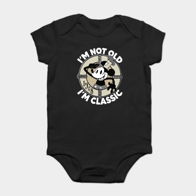 Steamboat Willie. I'm Not Old I'm Classic Baby Bodysuit by Megadorim